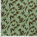 Tissu jersey viscose fleurs fond vert 