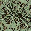 Tissu jersey viscose fleurs fond vert 